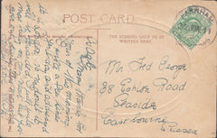 121597 1911 FARNHAM/BLANDFORD RUBBER DATE STAMP TO EASTBOURNE.