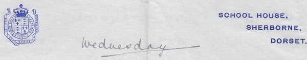 121604 1913 SHERBORNE SKELETON DATE STAMP ON MAIL TO LONDON.