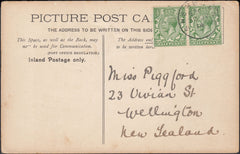 121619 1914 SHERBORNE SKELETON DATE STAMP TO WELLINGTON NEW ZEALAND.