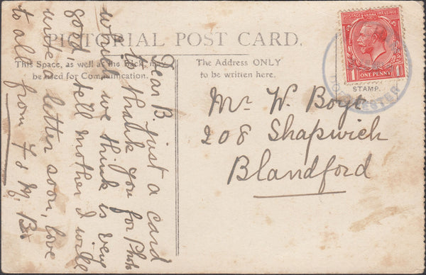 121680 1921 PULHAM/DORCHESTER RUBBER DATE STAMP USED LOCALLY.