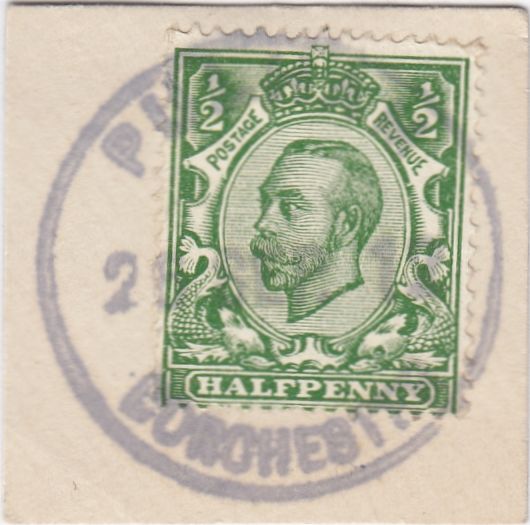 121680 1921 PULHAM/DORCHESTER RUBBER DATE STAMP USED LOCALLY.