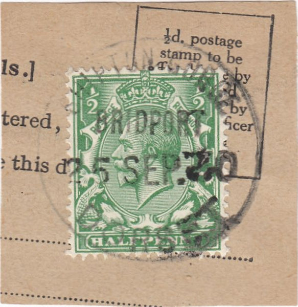 121712 1930 SHIPTON GORGE/BRIDPORT/DORSET RUBBER DATE STAMPS.