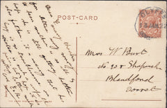 121713 1922 CLYFFE/DORCHESTER RUBBER DATE STAMP TO BLANDFORD.