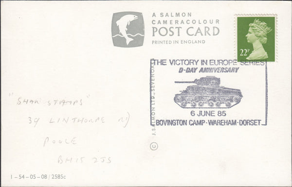 121758 1903-1986 CANCELLATIONS FROM 'BOVINGTON CAMP' DORSET.