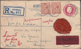 121762 1931 REGISTERED EXPRESS MAIL WEYMOUTH TO FRANCE.