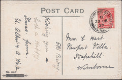 121781 1927 MAIL WITH WINTERBOURNE ZELSTONE/BLANDFORD DATE STAMP.