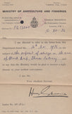 121817 1936 'MINISTRY OF AGRICULTURE AND FISHERIES' CACHET ON OHMS WRAPPER TO KENT.