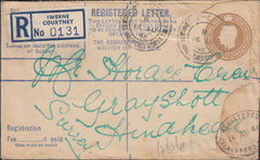 121865 1946 REGISTERED MAIL IWERNE COURTNEY TO SURREY.