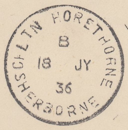 121866 CHARLTON HORETHORNE/SHERBORNE DATE STAMPS.