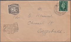 121880 1938 UNDERPAID MAIL GRANTLEY (ESSEX) TO COGGESHALL.