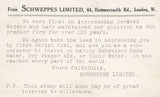 121897 1911 FIRST OFFICIAL U.K. AERIAL POST/LONDON POST CARD IN BROWN WITH 'SCHWEPPES LIMITED' ADVERT.