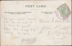 122013 1906 MAIL TO GILLINGHAM DORSET WITH STOUR PROVOST/GILLINGHAM DORSET RUBBER DATE STAMP.