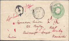 122044 1928 UNDERPAID MAIL SHAFTESBURY, DORSET TO INDIA.
