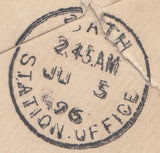 122055 1896 MAIL LONDON TO BATH WITH 'BATH/STATION.OFFICE' DATE STAMP.