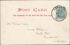 122085 1902 MAIL TO SMETHWICK WITH SWANAGE SKELETON DATE STAMP.