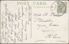 122136 1908 MAIL TO BIRMINGHAM WITH POOLE SKELETON DATE STAMP.