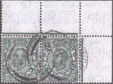122293 1912 ½D DOWNEY DIE 2 WATERMARK MULTIPLE CYPHER (SG346) VARIETY 'WHITE SPOT IN OVAL BELOW E OF POSTAGE' (SPEC N6m).