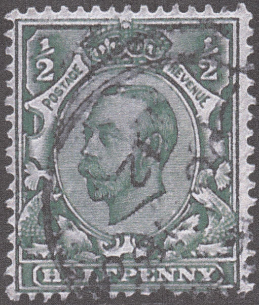 122296 1912 ½D DOWNEY DIE 2 WATERMARK CROWN (SG339) CONSTANT VARIETY 'WHITE SCALES' (SPEC N4k) AND 'NO CROSS ON CROWN'.