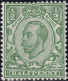 122299 1912 ½D DOWNEY DIE 2 WATERMARK MULTIPLE CYPHER (SG346var) MINT SHADES.