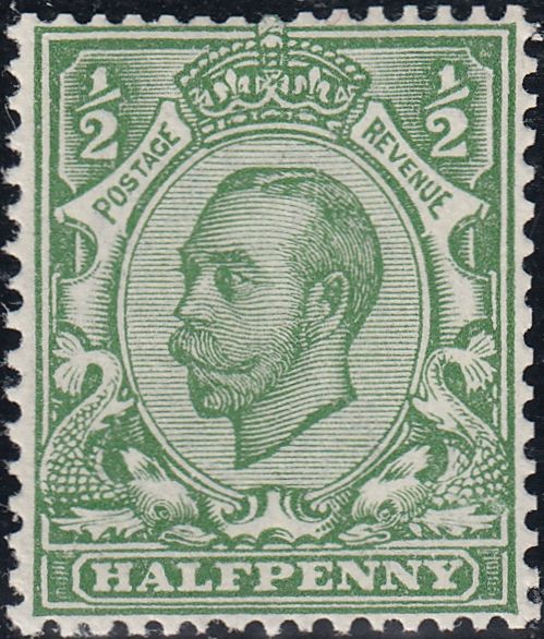122299 1912 ½D DOWNEY DIE 2 WATERMARK MULTIPLE CYPHER (SG346var) MINT SHADES.