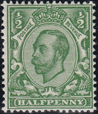 122299 1912 ½D DOWNEY DIE 2 WATERMARK MULTIPLE CYPHER (SG346var) MINT SHADES.