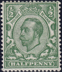 122304 1912 ½D DOWNEY DIE 2 WATERMARK CROWN 'NO CROSS ON CROWN' (SG340a).