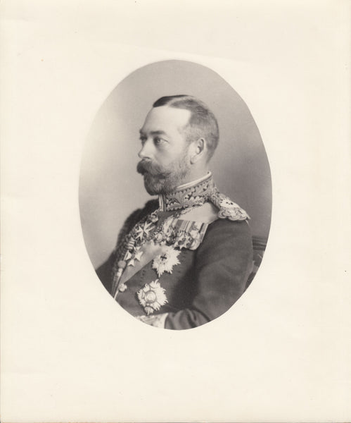 122321 1910 ORIGINAL PHOTOGRAPH BY W AND D DOWNEY OF KING GEORGE V AS USED FOR STAMPS, COINS AND MEDALS.