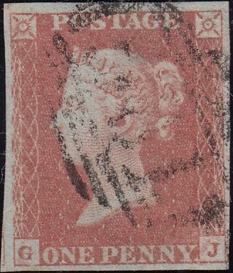 122387 1848 1D PL.87 (SG8) USED GROUP TWELVE SINGLES, EX FOLKARD.