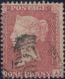 122454 1856-7 1D PL.42 MATCHED PAIR LETTERED OA BLUED PAPER ON COVER (SG29) AND WHITE PAPER OFF COVER (SG40).