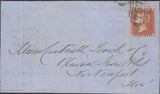 122454 1856-7 1D PL.42 MATCHED PAIR LETTERED OA BLUED PAPER ON COVER (SG29) AND WHITE PAPER OFF COVER (SG40).