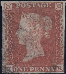 122461 1853-4 1D PL.163 MATCHED PAIR 1D IMPERF (SG8) AND 1D PERF (SG17) LETTERED TB.