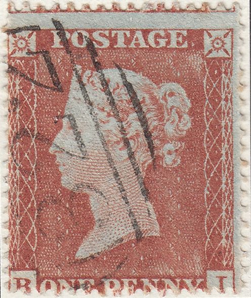 122465 1853-4 1D PL.163 MATCHED PAIR LETTERED BI IMPERF (SG8) STATE 1 AND PERF (SG17) STATE 2.