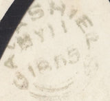 122466 1853-4 1D PL.163 MATCHED PAIR LETTERED TE 1D IMPERF (SG8) AND 1D PERF (SG17), LATTER ON MOURNING ENVELOPE.
