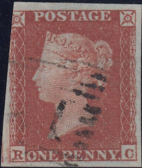 122468 1853-4 1D PL.163 MATCHED PAIR 1D IMPERF (SG8) AND 1D PERF (SG17) LETTERED RC.