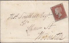 122470 1853-4 1D PL.162 MATCHED PAIR 1D IMPERF ON COVER (SG8) AND PAIR 1D PERF (SG17) LETTERED SG.