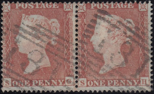 122470 1853-4 1D PL.162 MATCHED PAIR 1D IMPERF ON COVER (SG8) AND PAIR 1D PERF (SG17) LETTERED SG.