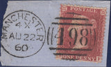 122479 1856-7 1D PL.42 MATCHED PAIR BLUED PAPER (SG29) AND WHITE PAPER (SG40) LETTERED SF.