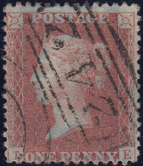 122531 1856-7 PL.42 MATCHED PAIR LETTERED TE ON BLUED PAPER (SG29) AND WHITE PAPER (SG40).