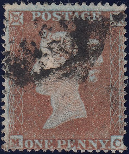 122533 1853-4 DIE 1 1D PL.163 MATCHED PAIR LETTERED MC 1D IMPERF (SG8) AND 1D PERF (SG17).