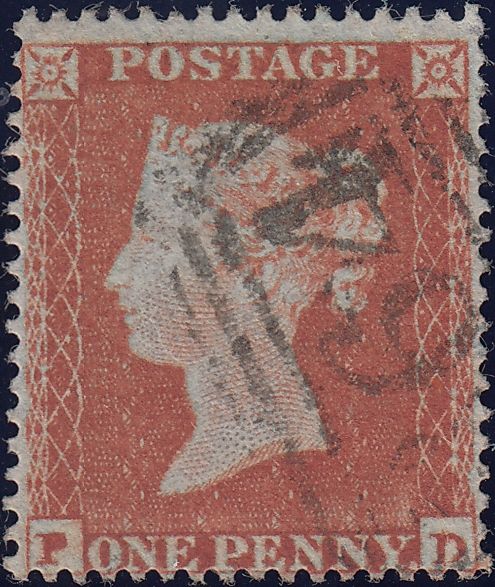 122534 1853-4 DIE 1 PL.163 MATCHED PAIR LETTERED PD 1D IMPERF (SG8) AND 1D PERF (SG17).