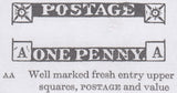 122542 1856-7 DIE 2 PL.44 MATCHED PAIR LETTERED AA WITH RE-ENTRY ON BLUED PAPER (SG29) AND WHITE PAPER (SG40).
