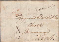122629 1799 MAIL CHESTER TO GRAVESEND WITH 'CHESTER' HAND STAMP (CH119).