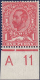 122684 1911 1D DOWNEY DIE 1A WATERMARK CROWN (SG327) CONSTANT VARIETY 'FLAW BETWEEN E AND P' (SPEC N7i).