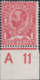 122715 1911 1D DOWNEY DIE 1B WATERMARK CROWN (SG329) CONTROL A 11 SINGLE WITH VARIETY N8i.