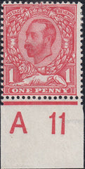 122715 1911 1D DOWNEY DIE 1B WATERMARK CROWN (SG329) CONTROL A 11 SINGLE WITH VARIETY N8i.