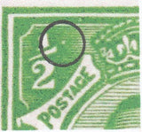 122725 1911 ½D DOWNEY DIE 1B WATERMARK CROWN (SG325) CONTROL A 11 BLOCK OF SIX WITH VARIETY N2h.