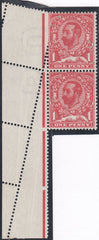 122739 1911 1D DOWNEY DIE 1A WATERMARK CROWN (SG327) PARTIALLY IMPERF DUE TO PAPER FOLD.