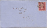 122758 1856-7 DIE 2 1D PL.42 MATCHED PAIR LETTERED RI ON BLUED PAPER (SG29) AND WHITE PAPER (SG40).