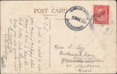 122827 1920 MAIL TO HOLWELL DORSET WITH 'GLANVILLES WOOTTON SHERBORNE' RUBBER DATE STAMP.