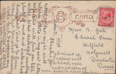 122839 1919 MAIL TO DORCHESTER WITH 'COMPTON VALENCE DORCHESTER' RUBBER DATE STAMP.